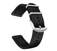 BOLYTE Cinturini Orologi Uomo Donna Nylon Sgancio Rapido Fibbia Dell'acciaio Inossidabile, Nero, 22mm