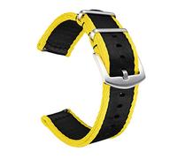 BOLYTE Cinturini Orologi Uomo Donna Nylon Sgancio Rapido Fibbia Dell'acciaio Inossidabile, Nero/Giallo, 22mm