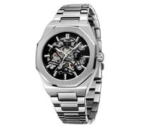 BOLYTE Orologio meccanico da uomo orologio da polso meccanico a carica automatica per uomo cassa ottagonale cinturino in acciaio inossidabile scheletro orologi di design