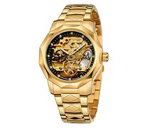 BOLYTE Tourbillon Design Orologio da polso da uomo analogico automatico in acciaio inossidabile, 8240-oro Nero