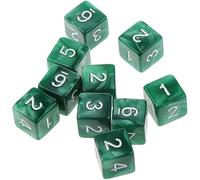 BOLYUM 10Pezzi D6 Dadi, con Sei Facce Numero di Dadi, Piazze Gioco di Dadi Set, per Il Partito Night Club Gioco di società di Gioco di Ruolo, 16mm (Verde)