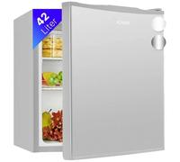 Minifrigo Bomann capacità 42L, piccolo frigorifero per bevande per ufficio, campeggio e gioco, piccolo frigorifero silenzioso 39 dB, minibar con cerniera intercambiabile, 51x 45 x 45 cm - KB 7346 inox