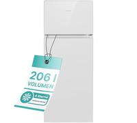 Bomann DT 7318.1 - Frigorifero a doppia porta, E, 143,4 cm di altezza, 176 kWh/anno, capacità utile 206 litri, raffreddamento 165 litri, congelamento 41 litri, bianco