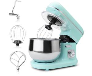 Bomann KM 6030 CB Impastatrice con Coperchio Trasparente paraspruzzi con Apertura di Ricarica, 1100 Watt, 5 Litri, Braccio Multifunzione orientabile, Verde Menta