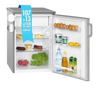 Bomann KS 2194.1 Standühlschrank, 56cm breit, 120L, mit Gefrierfach, Gemüsefach, Türablagen, Eierablagen, Edelstahloptik