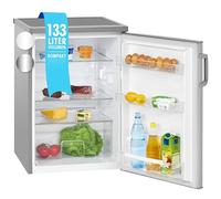 Bomann Réfrigérateur 133L inox VS2195-1-inox, Capacité nette : 133 litres, Éclairage intérieur à DEL, Contrôle de la température en continu, 3 clayettes en verre