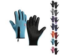 Bomaze Winter Gloves for Men Women Unisex Winter Thermal Gloves Waterproof Windproof Touch Screen Glove for Driving Cycling (Lake Blue,L)