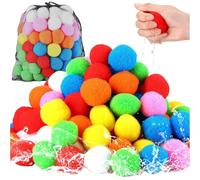 Bomba D'acqua Riutilizzabile - Bombe Giocattolo Riutilizzabili, Palloncini Splash Ad Assorbimento Rapido - Set Di 60 Pezzi Multicolori Morbidi E Assorbenti Per Battaglie All'aperto, Bambini, Adulti, P