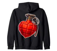Bomba d'Amore con Bomba a Mano Felpa con Cappuccio