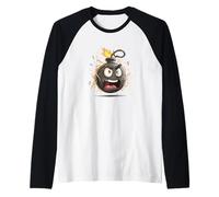 Bomba Divertente Cartone Animato per Un Look Esplosivo Maglia con Maniche Raglan