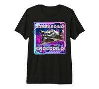 Bombardino Crocodilo Synthwave Brainrot Italiano Maglietta Premium