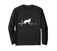Bombay Cat Heartbeat Funny Kitten for Cats Lovers Maglia a Manica