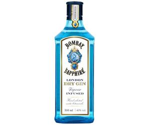Bombay Sapphire Premium Distilled London Dry Gin, Vol. 40%, 50 cl / 500 ml, infuso a vapore con 10 botanical esotici selezionati con cura