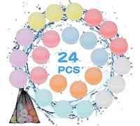 Bombe da Acqua, Diealles Shine 24 Pezzi Palloncini d'Acqua per Bambini, Gavettoni Acqua Riutilizzabili per Estivi Piscina Spiaggia Giardino Palloncini Gioco