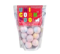 Bombe da bagno a forma di unicorno.