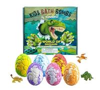 Bombe da bagno con giocattolo a all'interno, 6 pezzi, tema dinosauro per la pulizia del corpo, bagni in schiuma delicati, per ragazze, hotel, casa, bambini, compleanno, viaggi