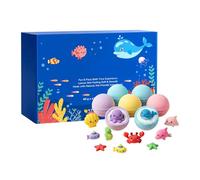 Bombe da bagno per bambini con giocattolo interno, 12 pezzi, motivo mare, prodotto da doccia, set di palline da doccia, per mogli, donne, compleanni, vacanze, estate, viaggi, bagno, bagno, hotel, casa