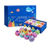 Bombe da bagno per bambini con giocattolo interno, set da 12 pezzi, motivo mare, da bagno naturali, per mogli, donne, compleanni, vacanze, estate, viaggi, bagno, toilette, hotel, casa, asilo