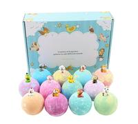 Bombe da Bagno per Bambini con Gioco Dentro - 12 Pezzi Tema Animali Per Pulizia Del Corpo | Set Di Bagno Effervescente,per Compleanno Regalo Estate Viaggio Hotel Casa Asilo WC