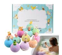 Bombe da Bagno per Bambini con Gioco Dentro,Confezione da 12 Tema Animali | Set di Bagnoschiuma per Bambini - Regalo per Compleanno Viaggio Hotel Casa Bagno Cameretta Asilo