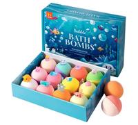 Bombe da bagno per bambini con sorpresa all'interno - Confezione da 12 bombe da bagno frizzanti con giocattoli, giocattoli assortiti di animali oceanici all'interno per divertirsi sotto la doccia, 50