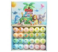 Bombe da bagno per bambini da 24 pezzi con animali che illuminano al buio all'interno, set di bombe da bagno a sorpresa per il divertimento del bagnetto, 60 g ciascuna
