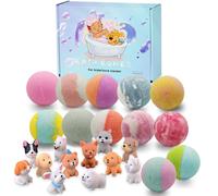 Bombe da bagno XL da 3,5 once per bambini con giocattoli a forma di cucciolo all'interno, bombe da bagno per bambini, bagnoschiuma biologico, bom