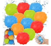 Bombe d'acqua riutilizzabili, 12 Pezzi Palloncini Acqua Riutilizzabili Gavettoni Acqua Facile da Riempire, Palloncini d'Acqua in Silicone per Bambini Adulti per Parchi Acquatici, Feste, Piscine