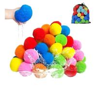 Bombe D'acqua Riutilizzabili, 30PCS Palline D'acqua Spugna, Giocattolo Spugna Morbida Riutilizzabile Assorbe Lacqua Per Bambini E Adulti, Lavabile Schizzi Bomba Palla Gioco Acquas Gioco Esterni
