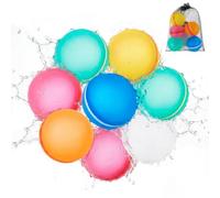Bombe d'acqua riutilizzabili, 8 pezzi, in silicone, autosigillanti, palloncini estivi per giardino, piscina, spiaggia e feste