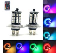 Bombe Fendinebbia LED RGB H7 12V 5050 SMD Multicolore Con Telecomando