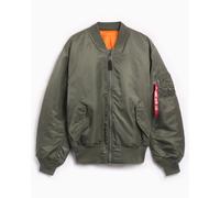 ALPHA INDUSTRIES Giacca di mezza stagione 'MA-1' verde scuro / rosso / bianco, Taglia L