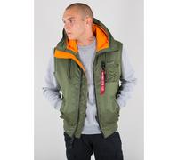 Alpha Industries Hooded MA-1 Vest Giacche Bomber da uomini Taglia S - Verde oliva