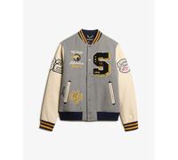 Bomber con toppe Superdry College Gris M