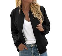 Bomber da donna con motivo floreale, giacca estiva con chiusura lampo, autunno e primavera, giacca estiva per ragazze, 48., 5XL