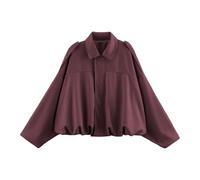 Bomber Donna Corto, Giacca Donna in Finta Pelle Scamosciata con Risvolto e Zip Softshell in Finta Pelle Giacche Primavera Inverno Mezza Stagione Camoscio Leggero Giacca Maniche Lunghe Moda 2026