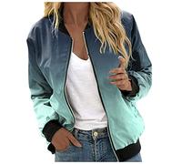 Bomber Donna Estivo,Giubbotto Primaverile Donna,Floreale Bomber a Manica Lunga Con Cerniera Stand Up Collar Outwear Cappotto Corto Primavera Giacca Estiva Giacca Per Il Tempo Libero Giacchetto