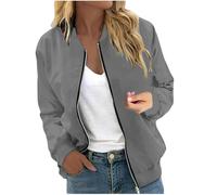 Bomber Donna Giacca Donna Taglia Grande con Cerniera Vintage Universitaria Pilota Breve Blouson Cappotto Sport Elastico Polsini Moda Selvaggio Senza Cappello Leggero Sciolto Giacca Corto
