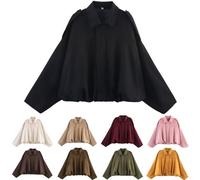 Bomber Giacca in pelle scamosciata da donna, corta per la mezza stagione, da donna, con risvolto, giacca in pelle con cerniera, alla moda, giacca primaverile da donna, a maniche lunghe, casual, taglie