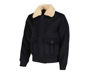 BOMBER IN LANA COLLO ECOPELLICCIA AIRGUARD SCHOTT NY Blu
