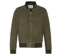Bomber in pelle di capra LC300 Verde XL Tinta unita