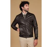Bomber Pelle Naturale Testa di moro Uomo Vera Pelle Made in Italy 106