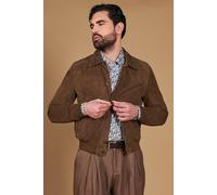 Bomber Pelle Uomo Renna Camoscio Fango Giubbotto Vera Pelle Mike