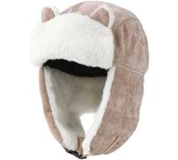 Bomber russo per bambini Cappello da soldato in pelliccia sintetica cappello invernale caldo trapper cappelli da aviatore in velluto a coste cappello da aviatore Ushanka cappello cosacco berretto