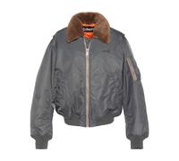 Bomber unisex oversize con collo staccabile MA-PILOT Grigio L Tinta unita