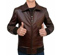 Bomber uomo Happy Days Fonzie Fonz in vera pelle classico vintage