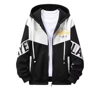 Bomber Uomo Oversize Baseball Collare Manica Lunga Cappotto Casual Per La Primavera Autunno Indossare Leggero Vestibilità Larga Traspirante Capispalla Rilassato, 02#_Bianco, XL