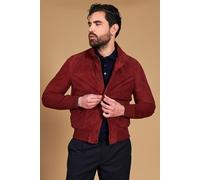 Bomber Vera Pelle Uomo Bordeaux Giacca Renna Giubbotto Camoscio Alex