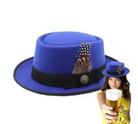 Bombetta tedesca, cappello nero per Oktoberfest da donna, classico fascinator per festival con piume ed emblemi, per celebrazioni Oktoberfest, festival popolari ed eventi a tema PA