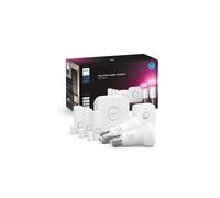 Philips Hue Secure, StarterKit, Lampadina Smart, Luce da Bianca a Colorata, 9W, 3 Sensori di Contatto, Sensore di Movimento, Hue Bridge
